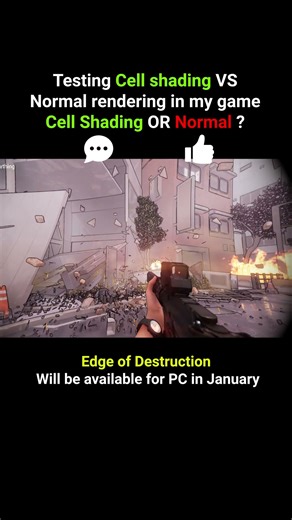 Cell shading VS normal rendering in my game #shorts