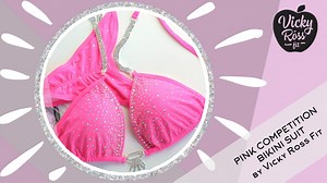 Watch Pink Competition Bikini Suit NPC IFBB OCB by Vicky Ross Fit on Amazon Live