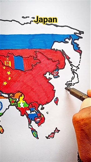 Draw Flag Map of Japan #japan #flag #map #drawing