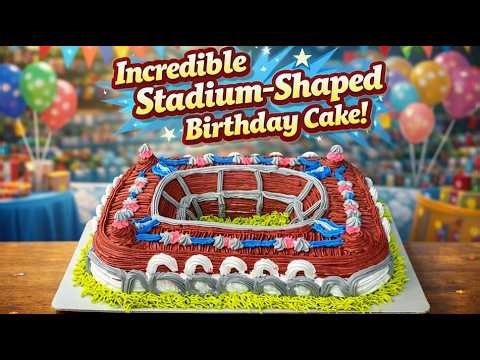 Incredible Stadium-Shaped Birthday Cake #cake #cakedecorating #cakedesign #baking