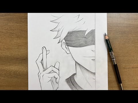 How to Draw a Powerful Anime Boy (Gojo Inspired) | Step-by-Step Tutorial