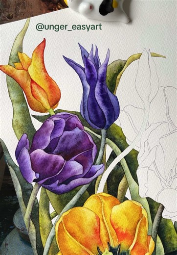 Watercolor Painting of Tulips: Step-by-Step Guide