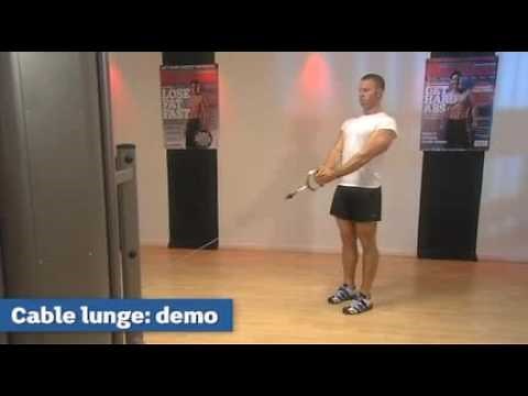 Cable lunge exercise