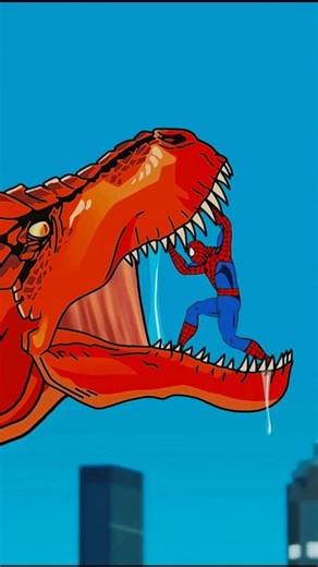 Epic Spiderman vs Dinosaur Fight!