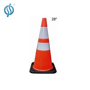 [Hot Item] 28" Road Safety Cones Black Rubber Base Traffic Cone PVC Material