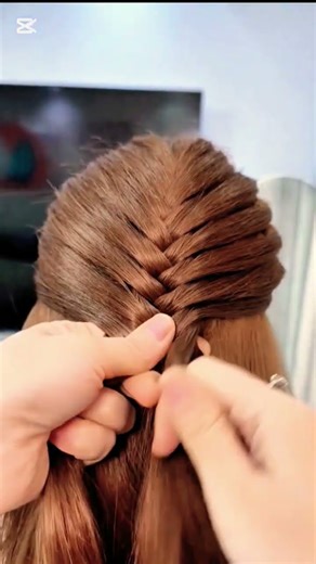 🐟 Full Head Fishbone Braid | Slow Motion Tutorial ✨ | #shorts #cutehairstyle