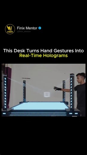 FINIX | This futuristic desk turns hand gestures into real time holograms using motion tracking and projection mapping. Users interact with... | Instagram