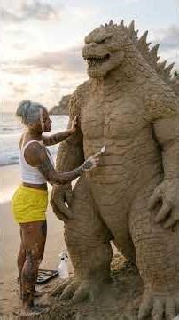I Made a Giant Godzilla Sand Sculpture