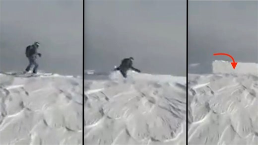 Watch: Skier Miraculously Survives Massive Avalanche After Triggering Cornice Break