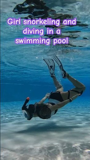 Girl snorkeling and diving in a swimming pool #gopro #snorkeling #diving #vacation