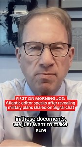 50K views · 1.8K reactions | BREAKING and FIRST ON MORNING JOE: Jeffrey Goldberg, the editor in chief of the Atlantic, joins MSNBC immediately after the magazine released group chat texts from Trump officials on the attack plan. The White House has repeatedly said that it included no classified information. #MSNBC #Trump #breakingnews #military #groupchat #morningjoe | MS NOW | Facebook