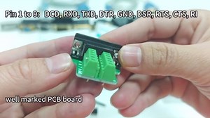 DTech DB9 Breakout Connector, Male RS232 Serial Adapter, Solderless Module Board with Screw Terminals, Case, Long Bolts, Tail Pipes