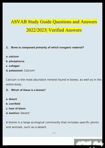 ASVAB Study Guide Questions and Answers 2025 2026 100 Correct Verified Answers video