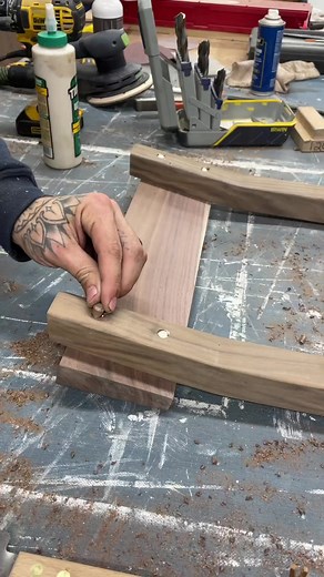 How would you have attached the back rest 🤔 in the moment screws and plugs seemed easy, which is was. But I don’t like the look of the plugs and I should have just used dominos or a different method 🤔 realistically no one will ever notice as they are hardly visible after finish is applied. But I see them…. 😆 #woodworking #woodworker #carpentry #customfurnituremaker #furniture | Two Moose Design