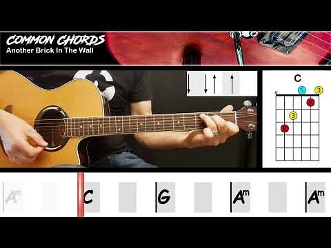Another Brick In The Wall - Pink Floyd | EASY GUITAR LESSON | Scrolling Chords & Lyrics