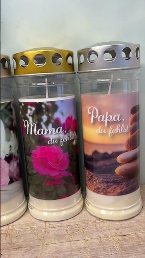 Hochwertige Grabkerzen mit 7 Tage Brenndauer 🕯️ Persönliche Erinnerungslichter