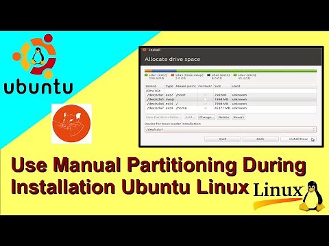 Ubuntu – How to use manual partitioning during installation Ubuntu Linux