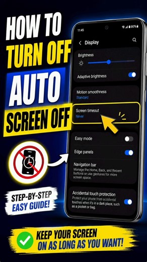 How to Turn Off Auto Screen Off on Android (2026) | Screen Timeout Never | Keep Screen On#screenlock