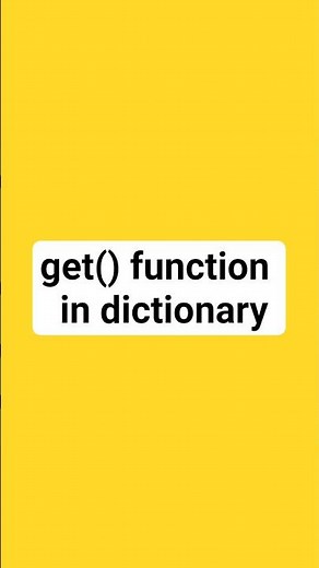 get() function in dictionary #python