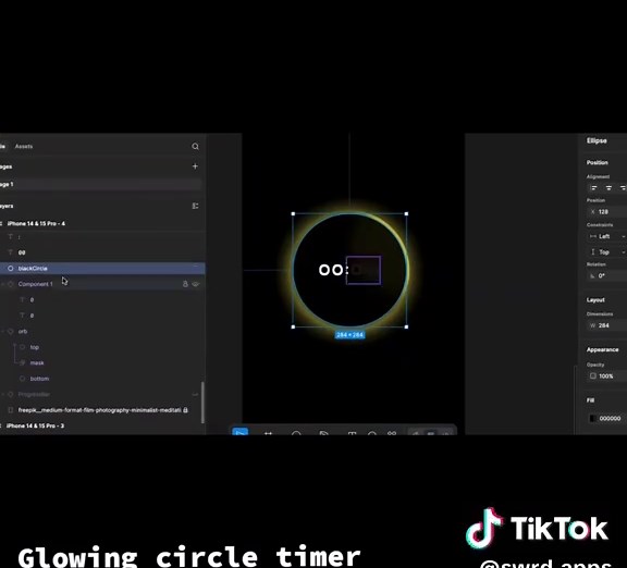 Glowing circle timer in Figma #ui #uidesign #figma #uidesigner