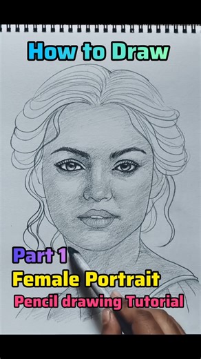 Female Portrait Tutorial part 1✏️#art #sketch #pencildrawing #reelsvideo #youtubeshorts #shortvideo