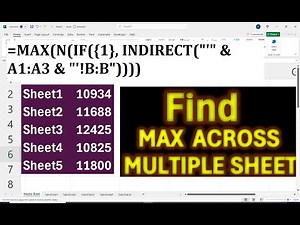How to Find the Maximum Value Across Multiple Sheets in Excel |