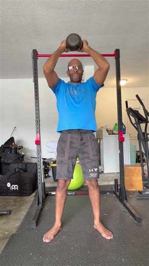 KB standing pullover #mannyfitness
