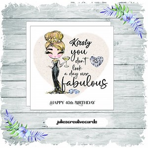 Personalised Birthday Card for a Glamour Lady, Queen, Can Be Personalised for All Ages Including 18, 21, 30, 40, 50, 60, 70, 80, 90 Etc - Etsy UK