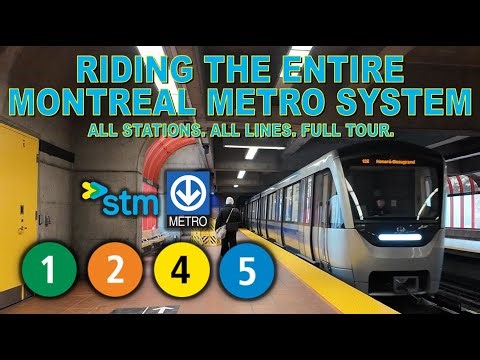 Riding the Entire Montreal Metro System - All Stations | All Lines | Full System Tour