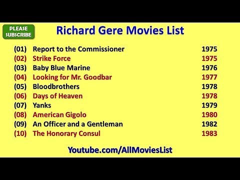 Richard Gere Movies List