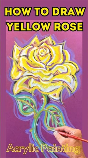 How to draw Yellow Rose? #art #acrylicpainting #artprocess #shorts