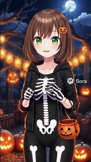 Anime Girl Halloween Short