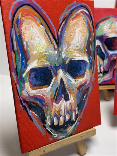 Christian Scott on Instagram: "I painted little anti-Valentines skull hearts and made a poster with them ❤️💀"