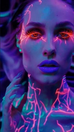 A neon vampire glowing in the dark 🦇⚡#NeonVampire #CyberpunkQueen #SoraVisuals #NeonArt