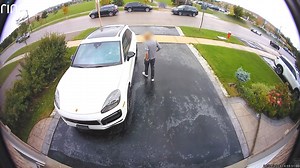 Video captures moment alleged car thief runs over man