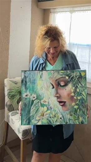 Inspiring Woman Wall Art | Feminine Floral and Bird Canvas Print | Boho Hand-paintful Living Room Decor - Etsy