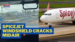4.4K views · 13 reactions | Midair Horror: SpiceJet Flight Lands In Mumbai After Windshield Cracks Mid-Air #SpicejetFlight #EmergencyLanding #WindshieldCracks #MidAir #ViralVideo #News #TimesNow #TimesNowNews | TIMES NOW | Facebook