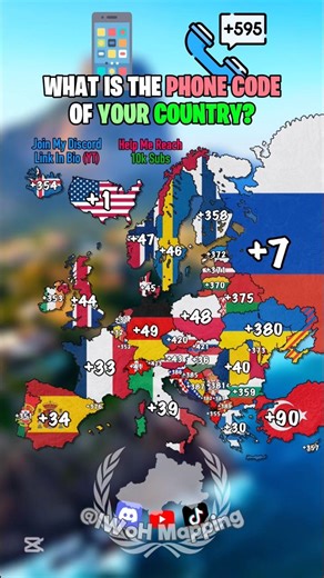 What is the phone code of your country? #shorts #europe #geography #map #mapping #iwoh