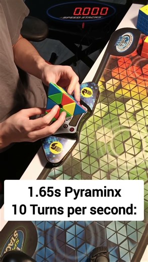 1.65s Pyraminx with 10 Turns Per Second 🤯 #shorts #speedcubing