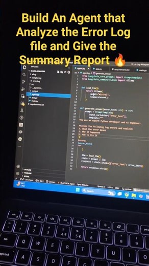 Build An Agent that Analyze the Error Log file and Give the Summary Report 🔥#ai #ml #aiagents #llm