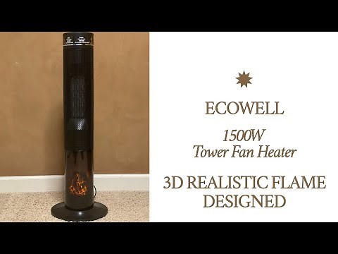 REVIEW ECOWELL 33” Tower Space Heater 3D Flame Tower Fan Heater EHT330
