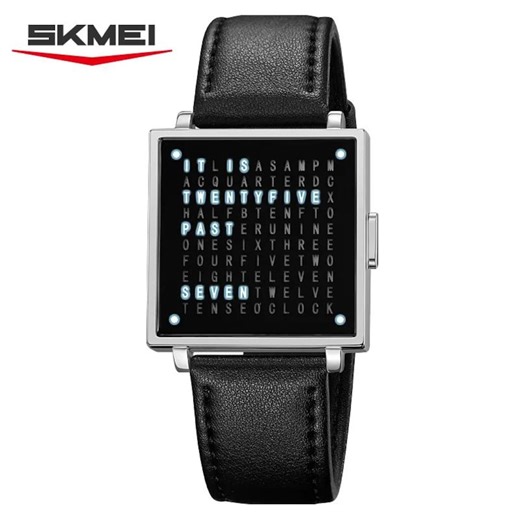LED Light Digital Watch: Waterproof Leather Strap Wristwatch - Etsy
