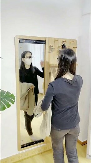 【収納×ミラー✨】省スペースで一台二役の壁掛け鏡 #スタンドミラー #全身鏡 #おしゃれ家具 #fyp #家具 #店舗用家具デザイン
