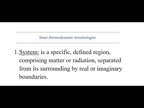 INTRODUCTION TO ENGINEERING THERMODYNAMICS: definition of some key terminologies.