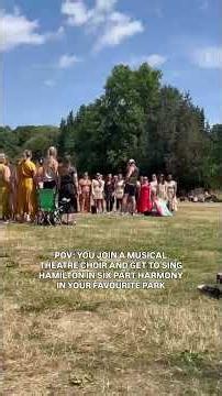 Technicolor Choirs Cardiff singing Satisfied from Hamilton in Bute Park Cardiff.