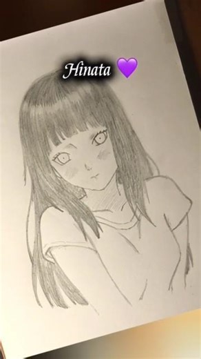 Hinata Hyuga Drawing 💜✍️ #shorts