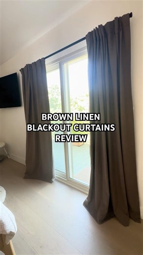 Luxury Brown Linen Blackout Curtains (Pinch Pleat) | Total Light Blocking + High-End Look