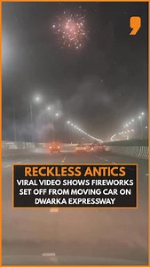 4.1K views | A viral video from Gurugram’s Dwarka Expressway shows youths setting off fireworks from a moving car, creating a dangerous scene for themselves and other road users. In the footage, firecrackers can be seen launching from the roof of a Scorpio, while another person films the stunt from the sunroof of a different car. . . . . . . #gurugram #gurugrammers #gurugramcity #viralvideo #dwarka #newsreels #trending #reels #viralvideo #news | NEWS9 | Facebook