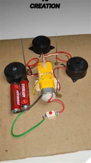 buzzer with dc motor💡#dcmotor #youtubeshorts #diyprojects#motorbuilding