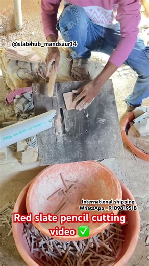 Red slate pencil cutting video #shortsfeed #shortsviral #slate #chalk #explorepage #viral